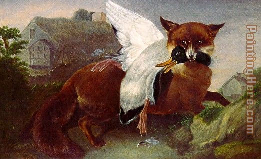 Fox And Goose painting - John James Audubon Fox And Goose art painting